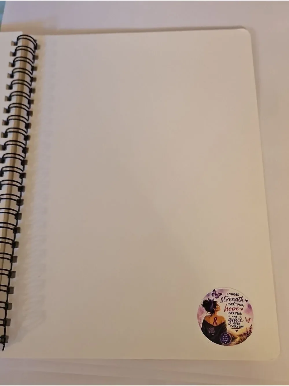 Chronic Illness Warrior Spiral Journal Purple Ribbon Pain Awareness Notebook 8x6